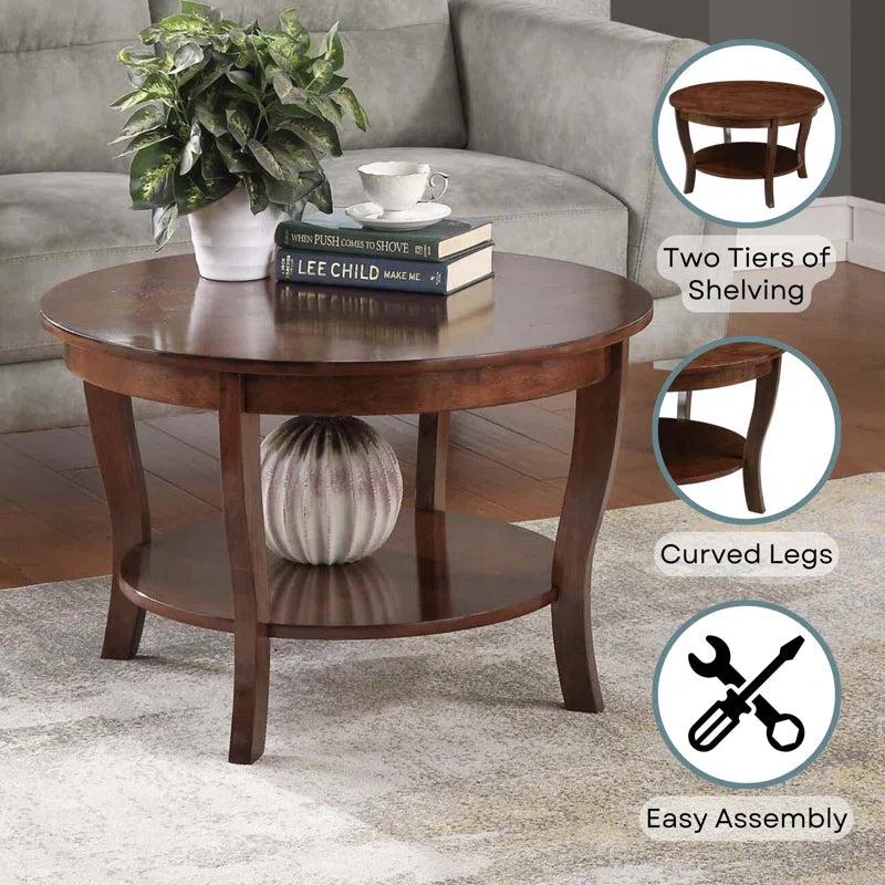 Carbin 30" Coffee Table with Shelf