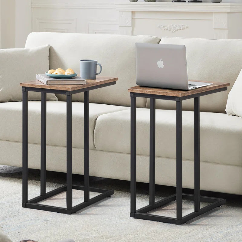 Auxter C Shaped End Table TV Tray Set