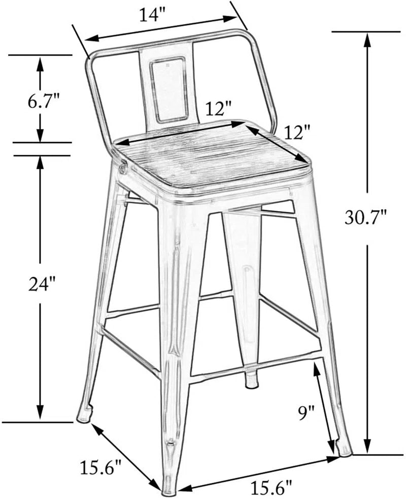 Saleh Counter Stool with Metal Frame