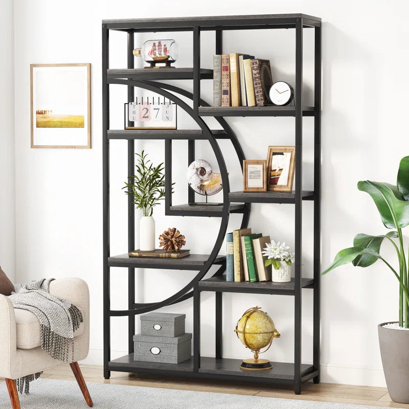 Oscer Industrial 5 Tier Etagere Bookcase