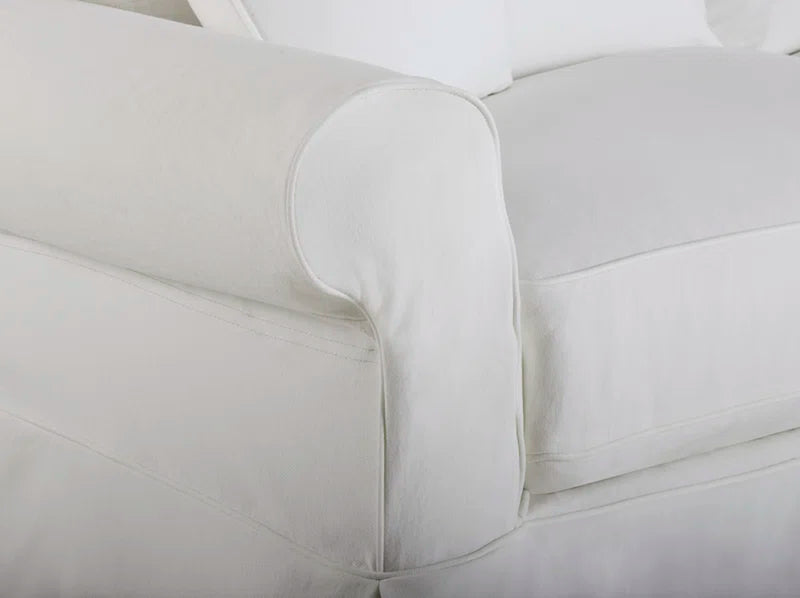 Amari 84" Rolled Arm Slipcovered Sleeper Sofa with Reversible Cushions