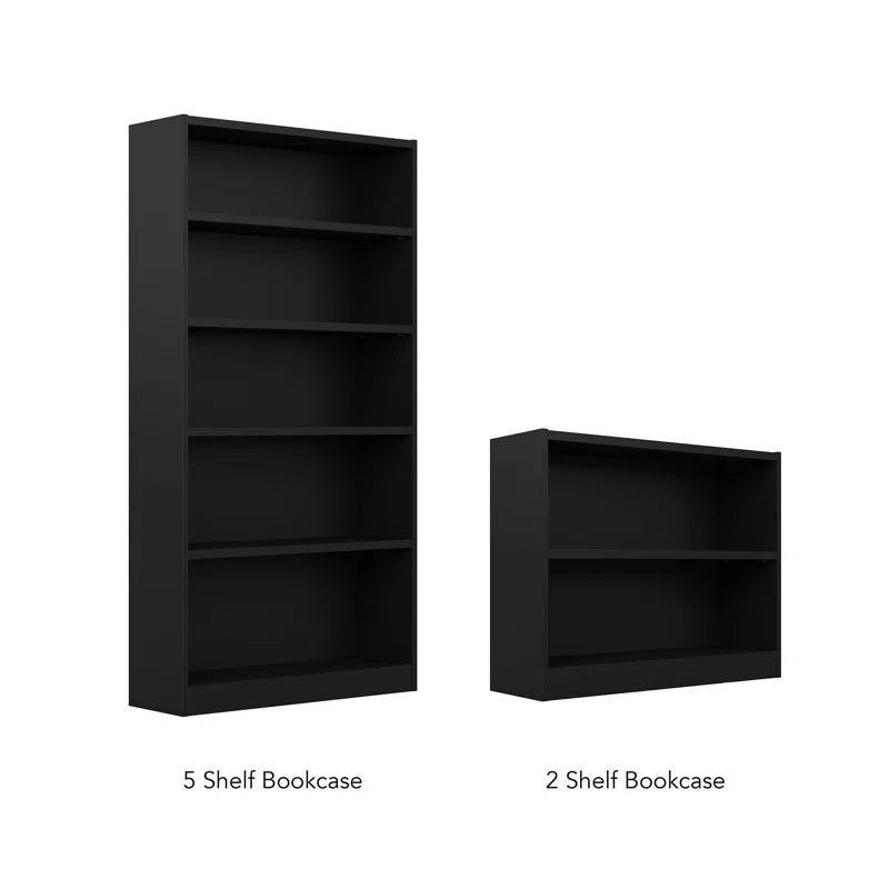 Doyno Tall 5 Shelf Bookcase - Set of 2, Storage and Display Bookshelves for Home Office and Living Room