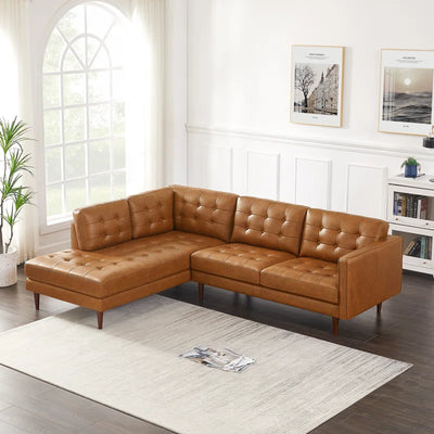 Peart 102" Wide Genuine Leather Sofa & Chaise