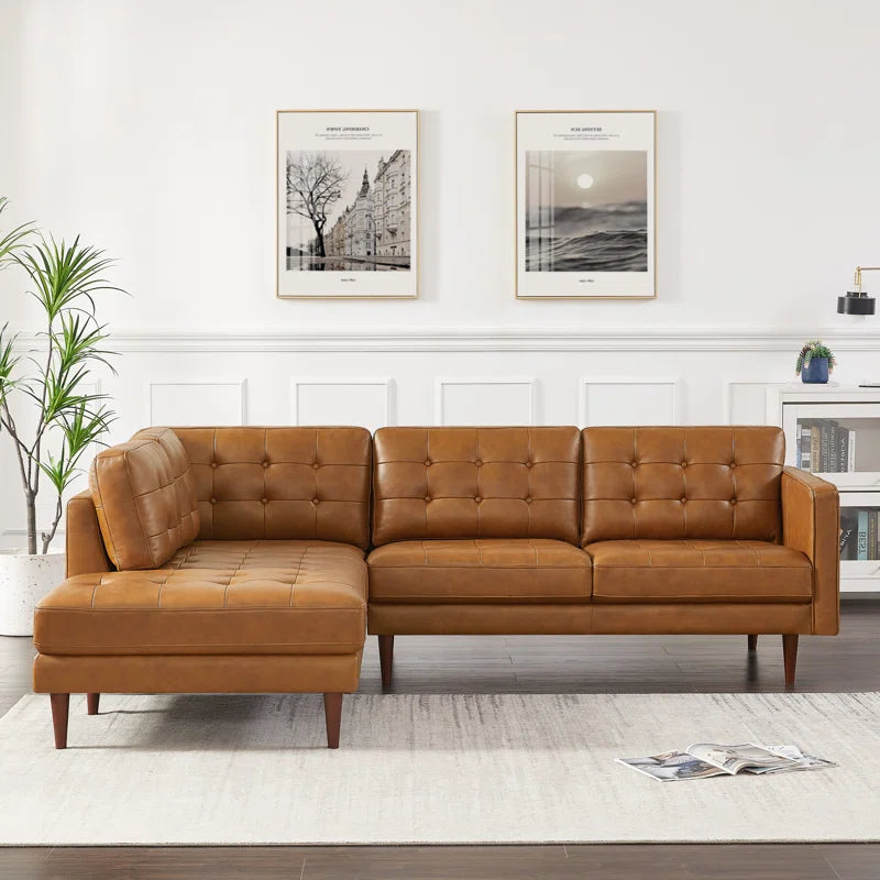 Peart 102" Wide Genuine Leather Sofa & Chaise