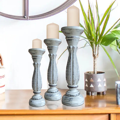 Wood Tabletop Candlestick