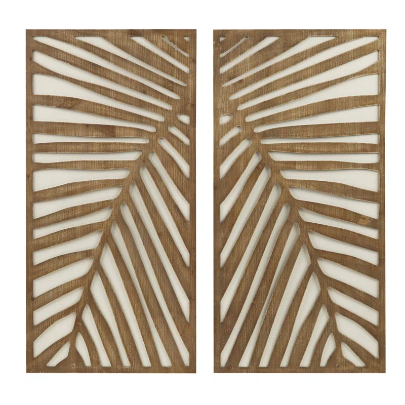 Birch Botanical Two-Tone 2-Piece Wood Panel Wall Decor Set