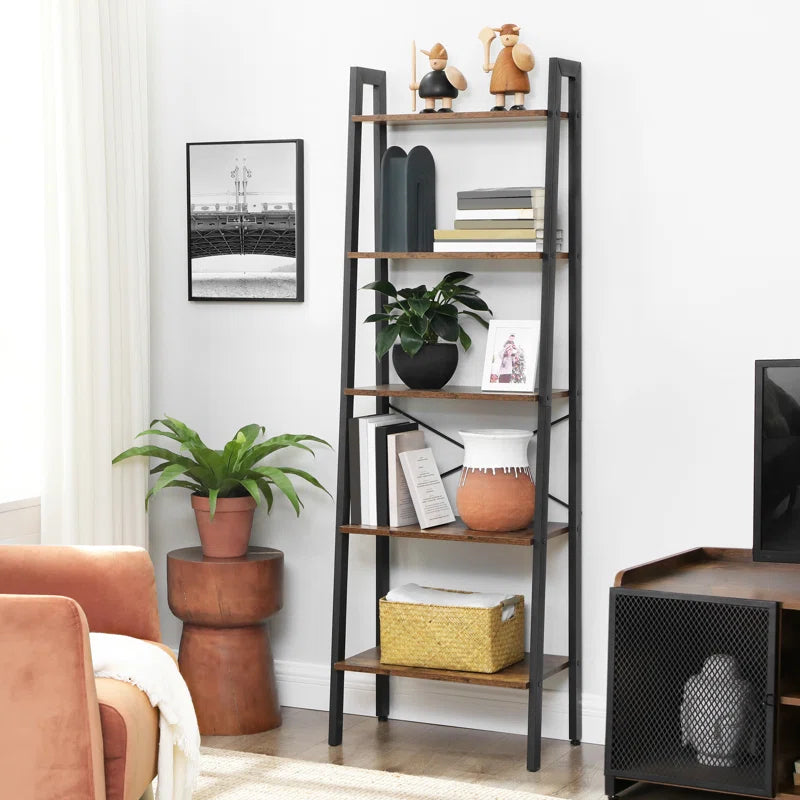 Jabari 67.7" H X 22" W Metal Ladder Bookcase