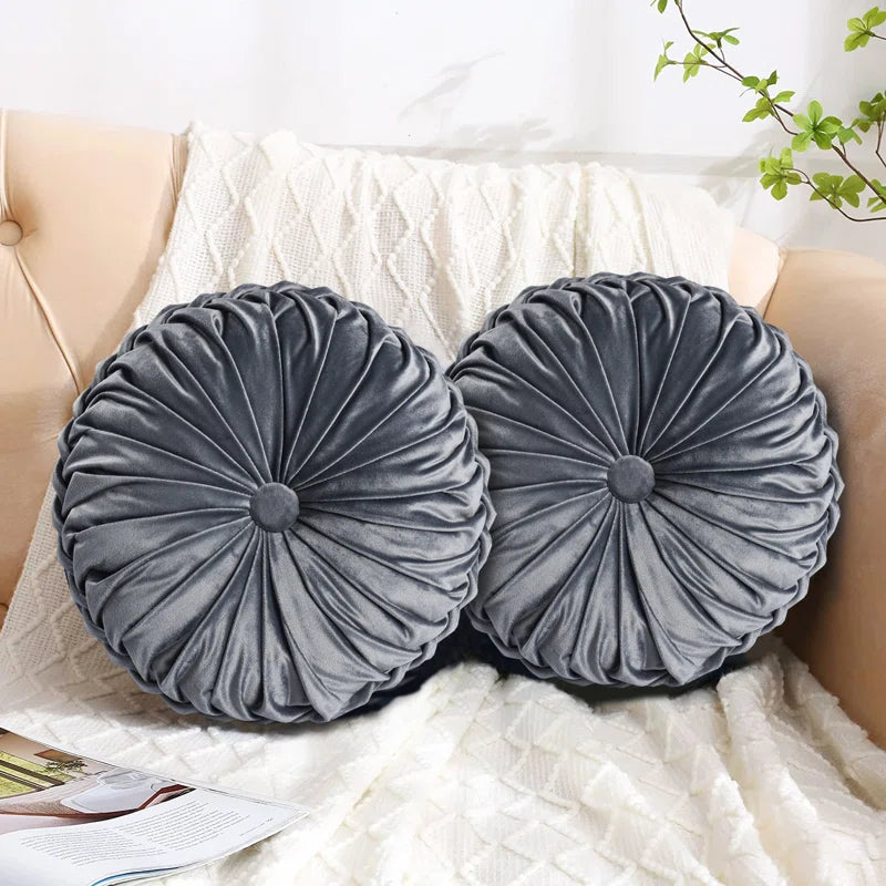 Echo Buttons Velvet Reversible Throw Pillow