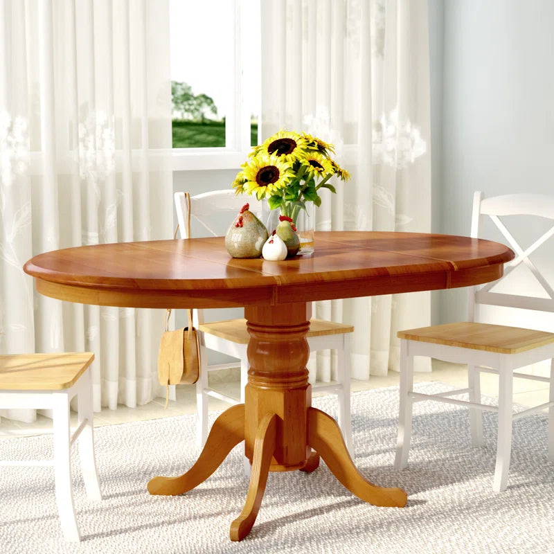 Kaneshiro Extendable Oak Solid Wood Dining Table