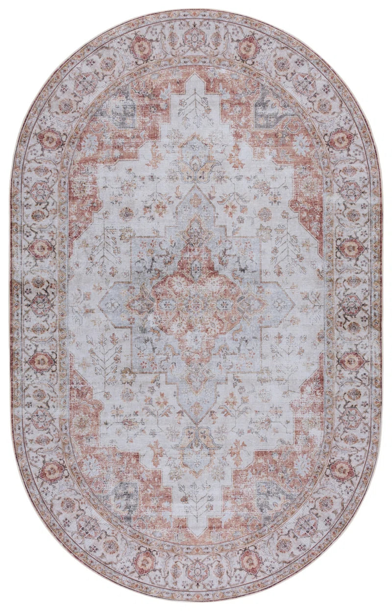 Sonia Oriental Power Loom Light Grey / Rust