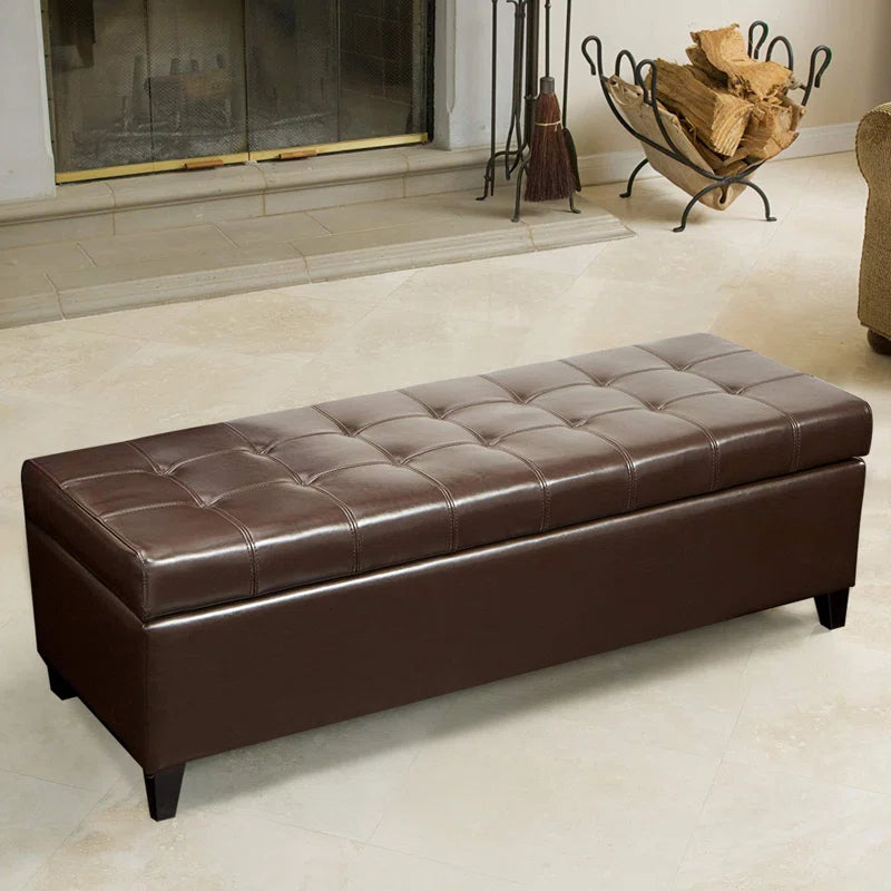 Loggins Faux Leather Upholstered Storage Bench