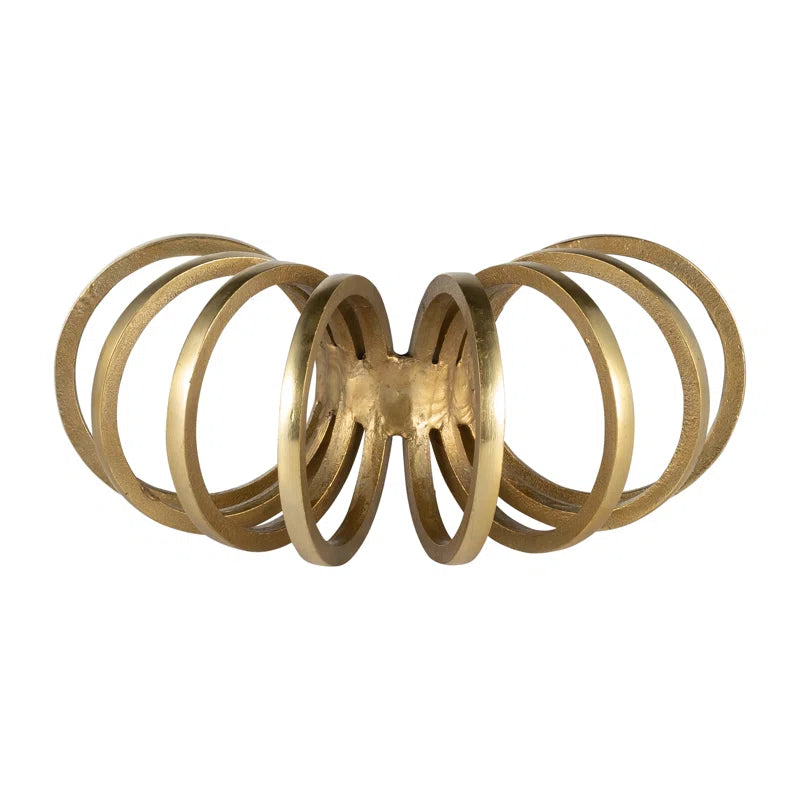 Modern Metal Slinky Ring Decorative Sculpture - 11" X 5" X 6"