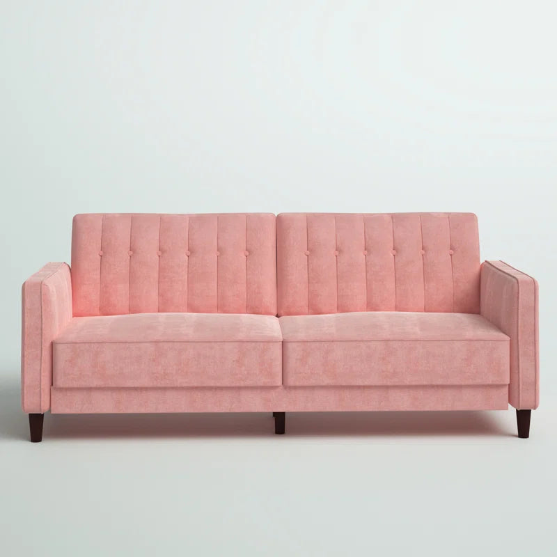 Perdue 81.5" Velvet Square Arm Convertible Sofa