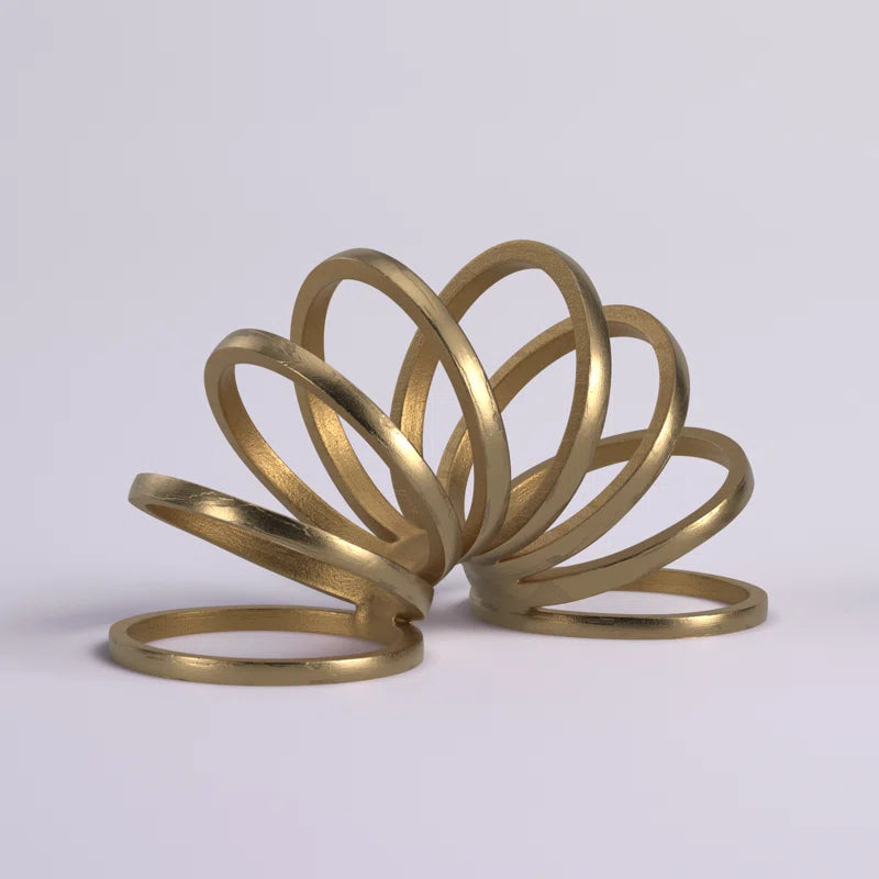 Modern Metal Slinky Ring Decorative Sculpture - 11" X 5" X 6"
