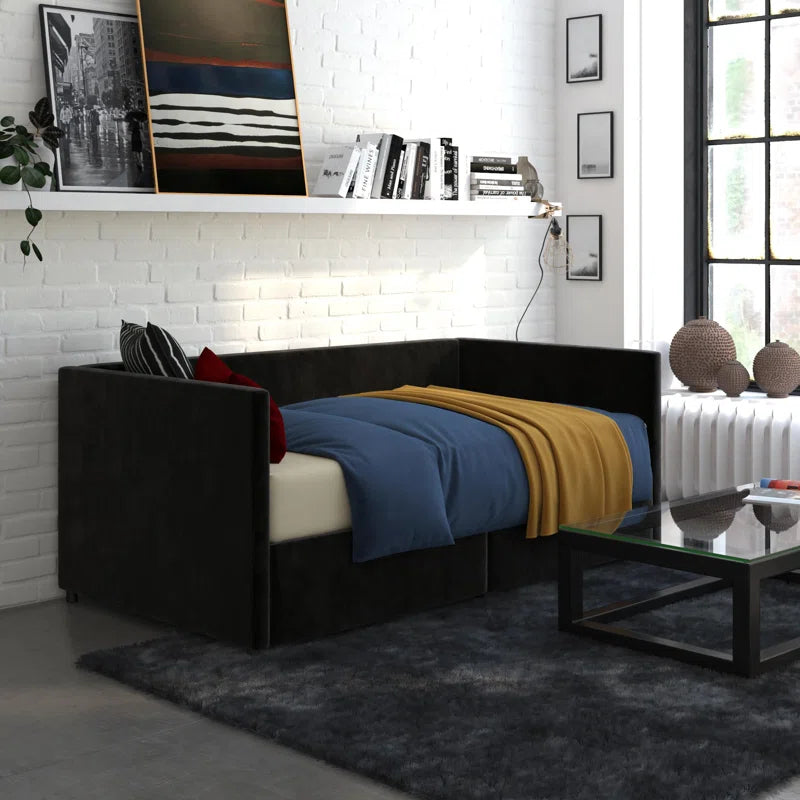 Dmitry Upholstered Daybed with Drawers