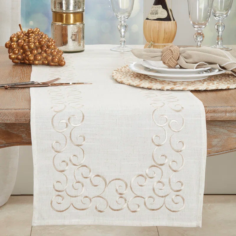 Adelline Embroidered Motif Table Runner