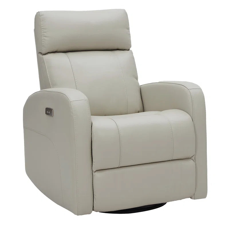 Arrianna-Fiona Genuine Leather Swivel Power Recliner