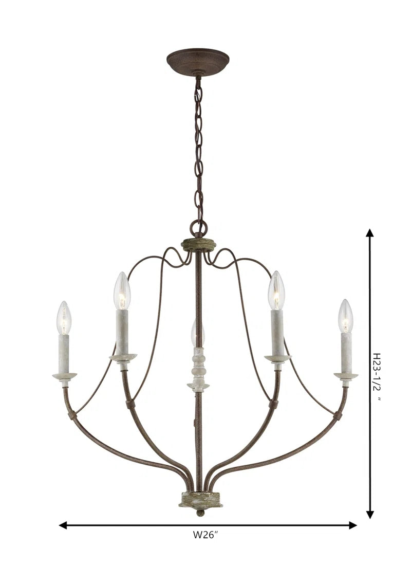 Shoshanna 5 - Light Dimmable Classic / Traditional Chandelier