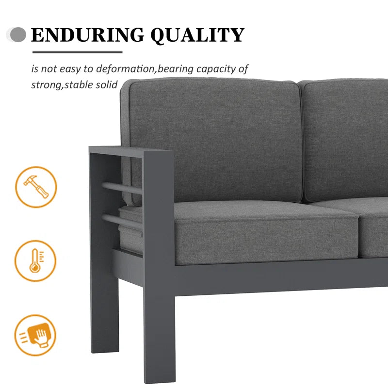 Alturas Standalone Product 73" Wide Outdoor Reversible Patio Sofa with Cushions