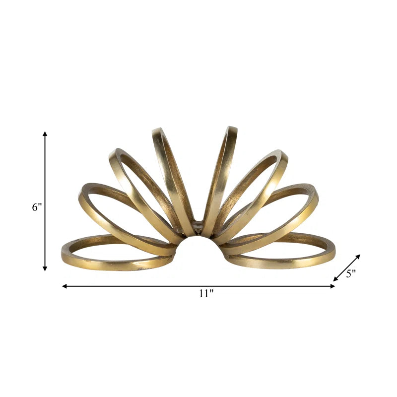 Modern Metal Slinky Ring Decorative Sculpture - 11" X 5" X 6"