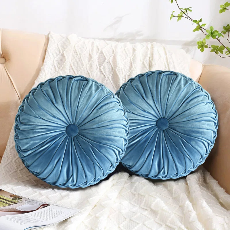 Echo Buttons Velvet Reversible Throw Pillow