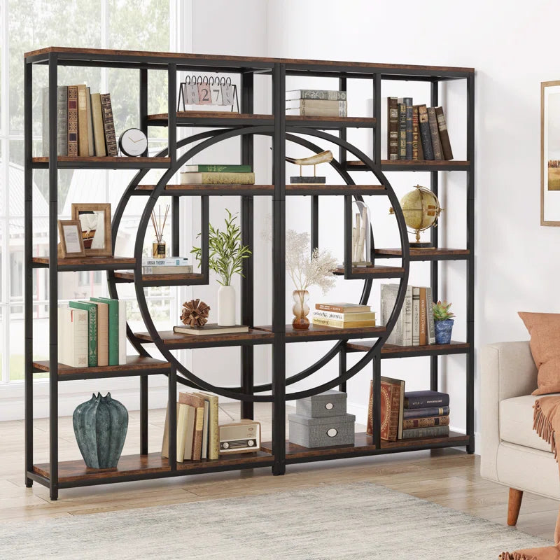 Oscer Industrial 5 Tier Etagere Bookcase
