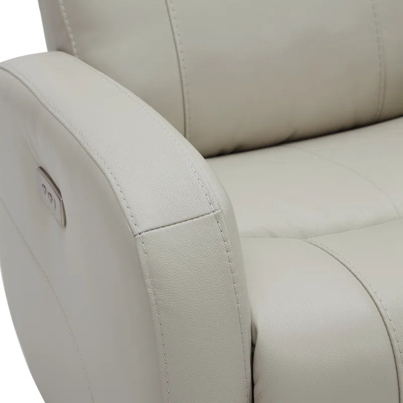 Arrianna-Fiona Genuine Leather Swivel Power Recliner