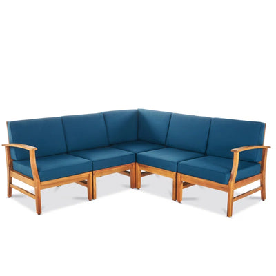 Bevelyn 77.75'' Acacia Outdoor Patio Sectional