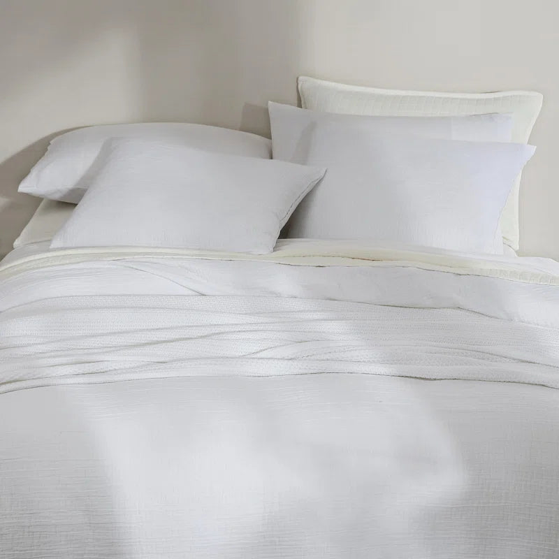 Washed Texture Solid Cotton Duvet Cover Set