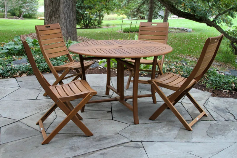Suki round Eucalyptus Outdoor Folding Dining Table