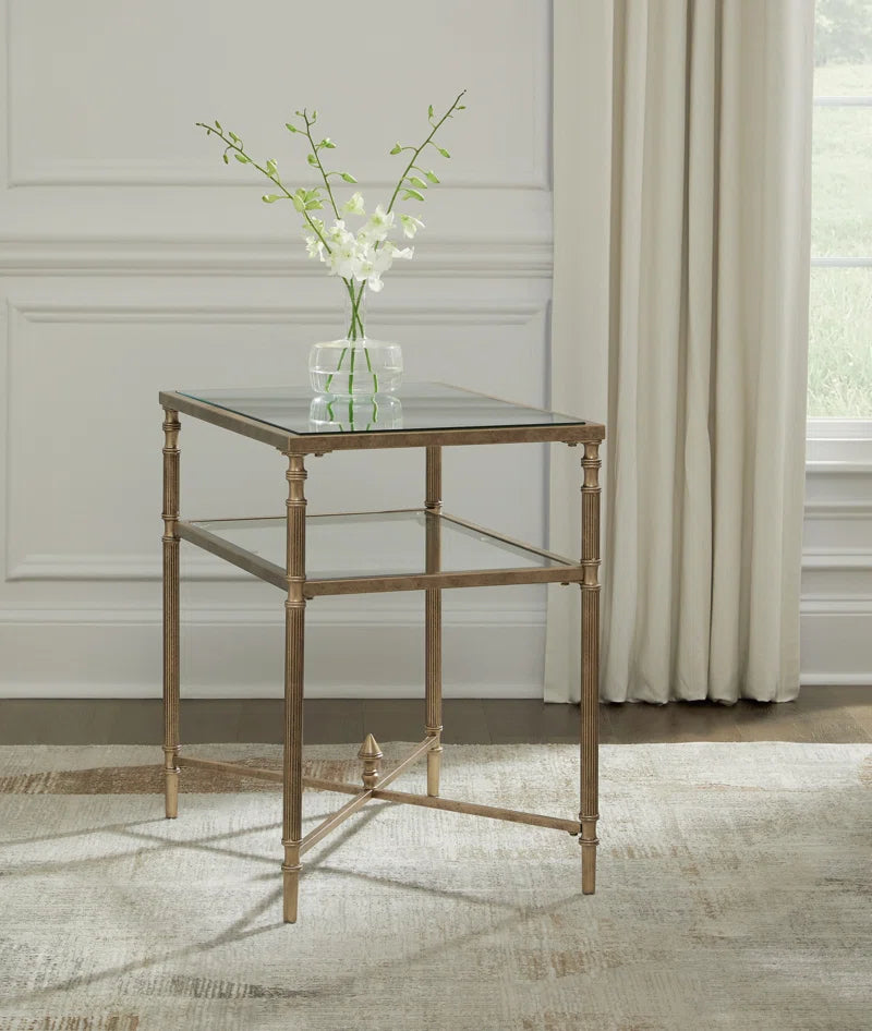 Alsafi Glass Top End Table