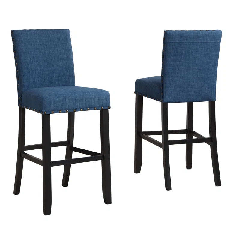 Carliana Fabric Counter Height Stools with Nailhead Trim, Set of 2