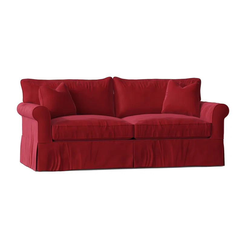 Amari 84" Rolled Arm Slipcovered Sleeper Sofa with Reversible Cushions