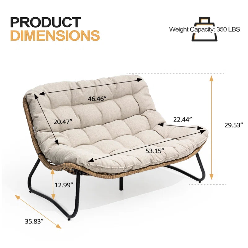 Lelsie 53.15" Wide Patio Loveseat