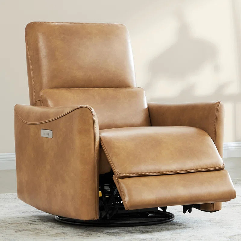 Mikkel Vegan Leather Swivel Power Recliner