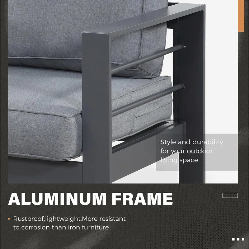 Brandtley Aluminum Patio Sofa