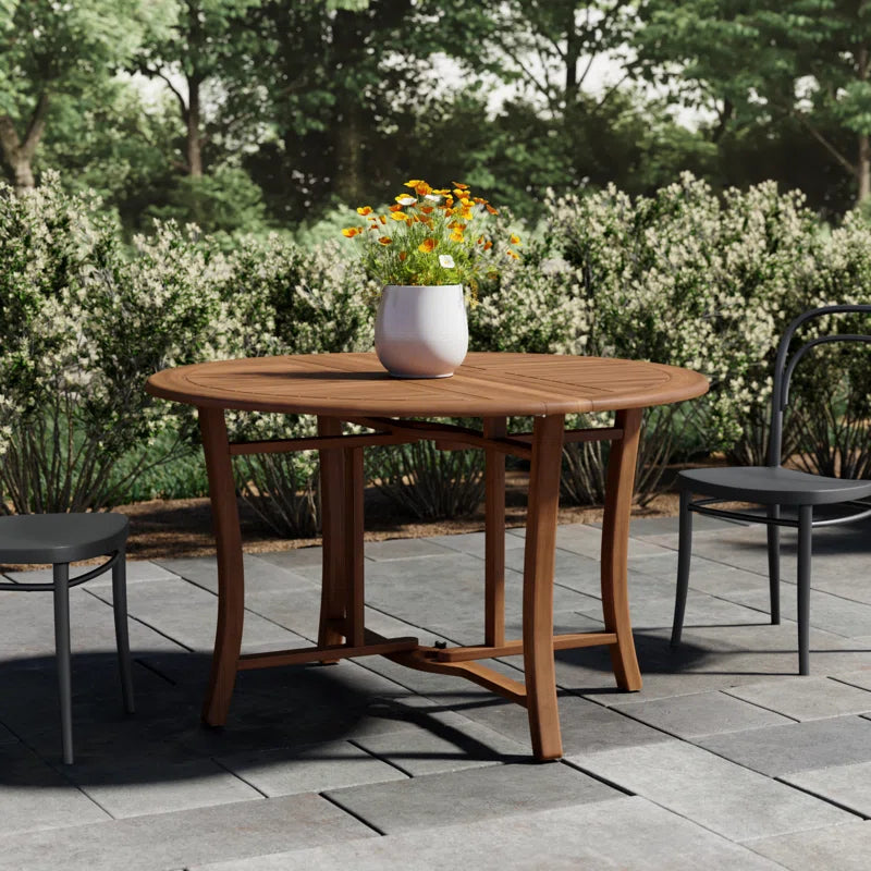 Suki round Eucalyptus Outdoor Folding Dining Table