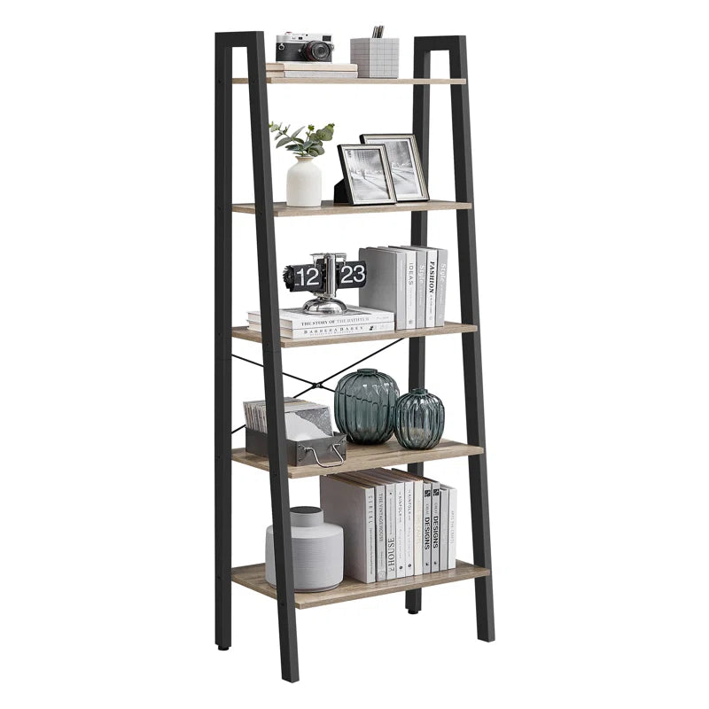 Jabari 67.7" H X 22" W Metal Ladder Bookcase