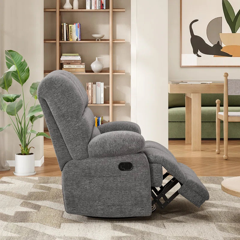Heald 40.94"W Upholstered Swivel Rocker Recliner