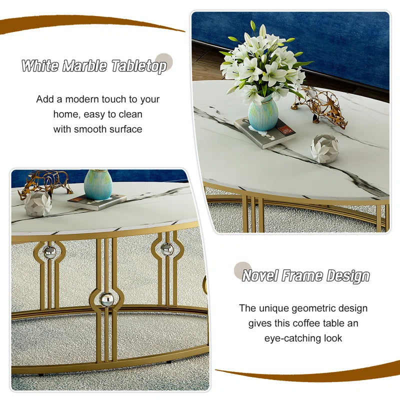 Modern Oval Coffee Table for Living Room, Bedroom