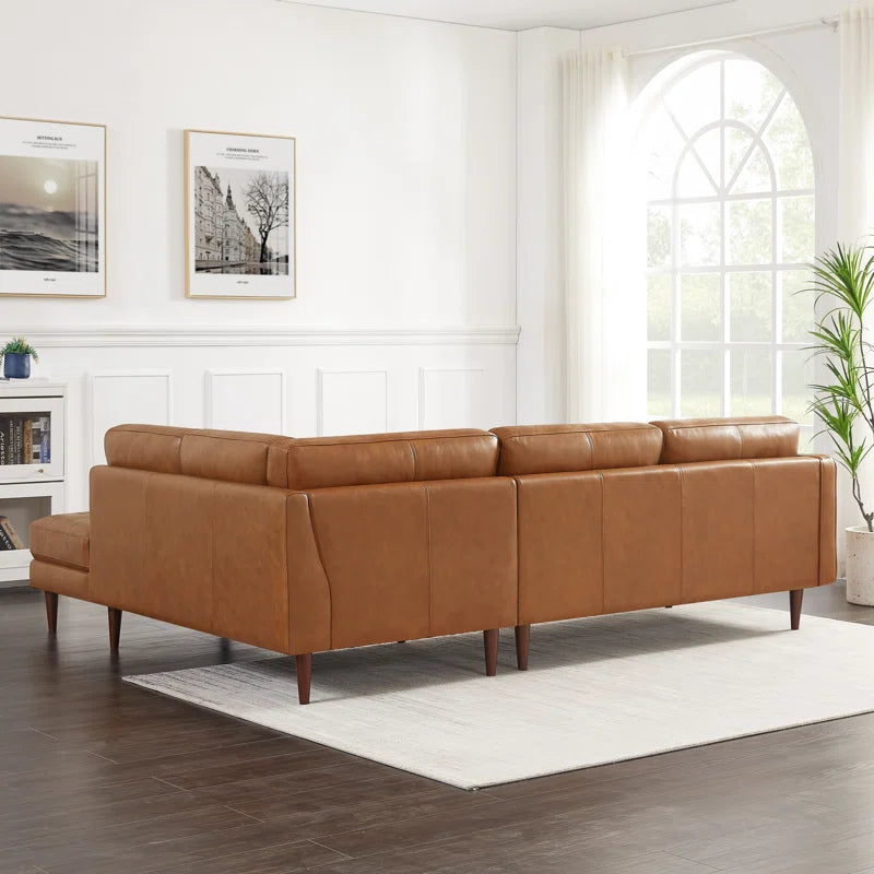 Peart 102" Wide Genuine Leather Sofa & Chaise