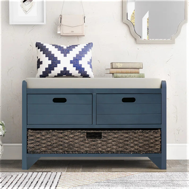 Entryway Bench with Removable Basket and Drawers