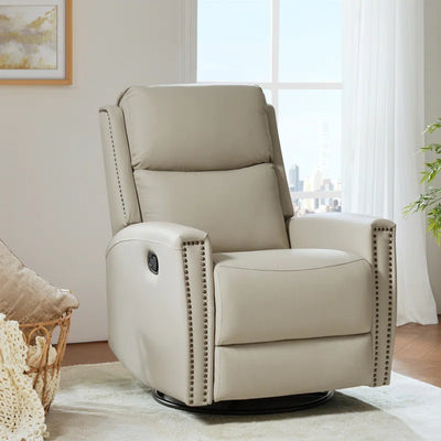 Genuine Leather Swivel Rocker Recliner