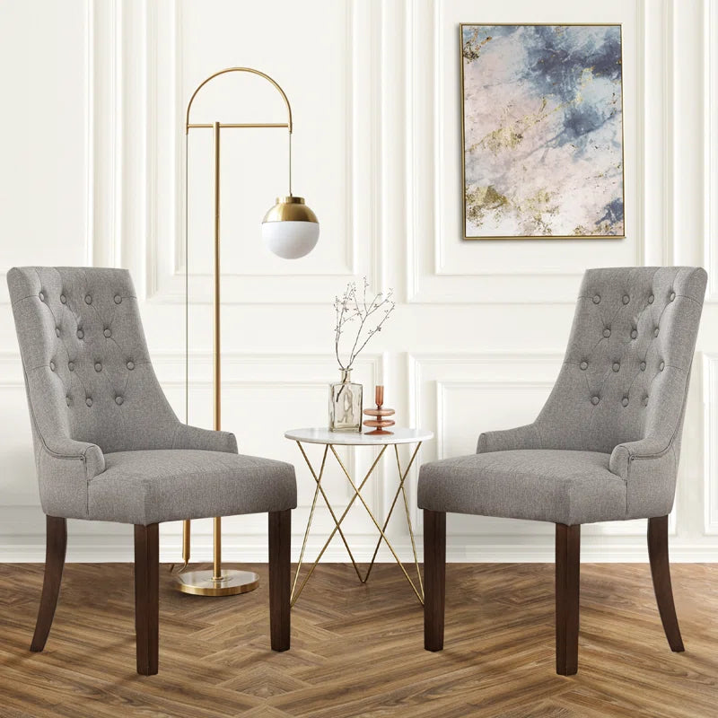 Aalbert Tufted Wing Back Parsons Upholstered Dining Chair Side Chair