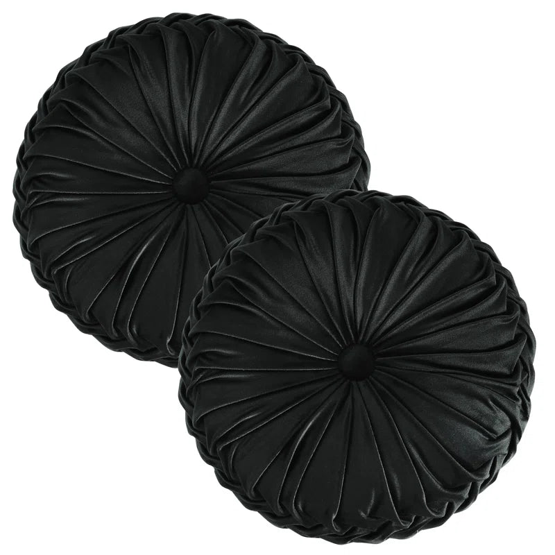 Echo Buttons Velvet Reversible Throw Pillow