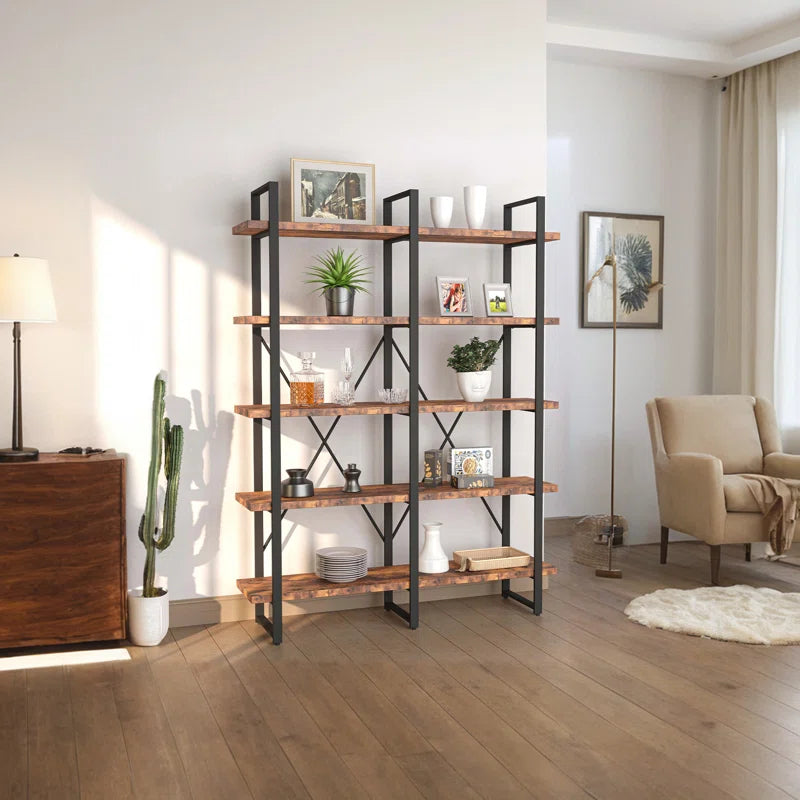 Wynot 70 H X 53.1 W Bookcase Double Wide 5 Tiers