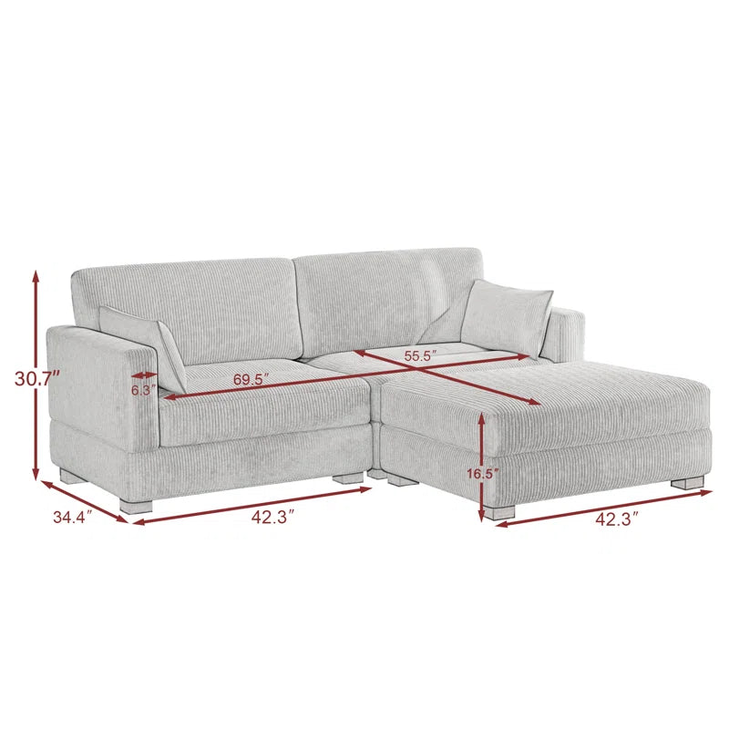Maelina 3 - Piece Corduroy Sectional