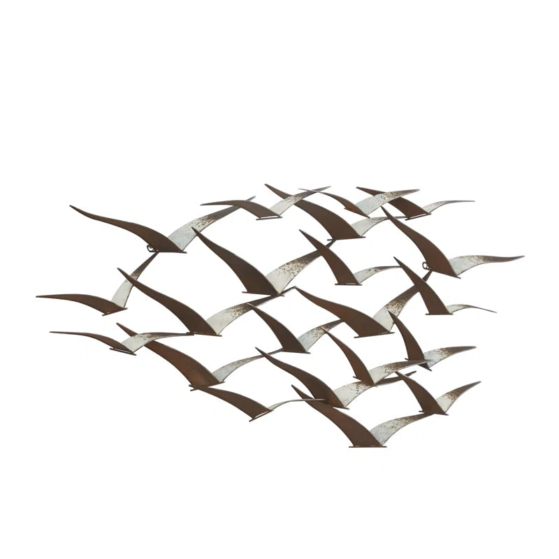 Metal Flying Flock of Bird Home Wall Decor