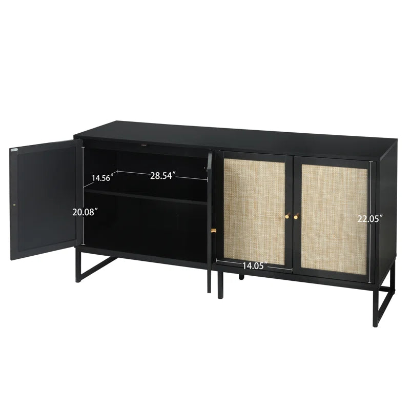 Caludia 31.5" Tall 4 - Door Accent Cabinet
