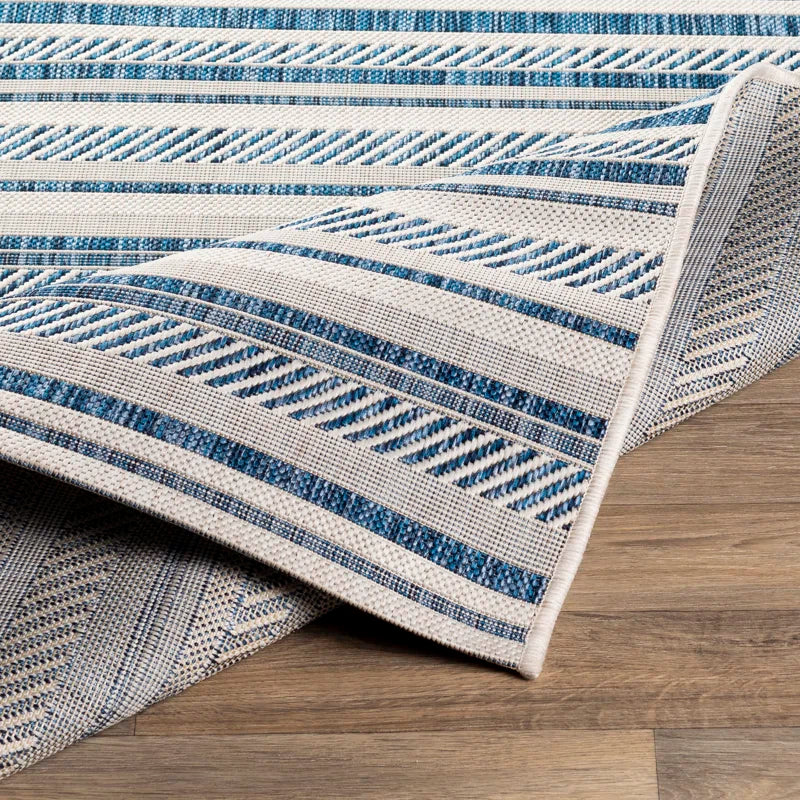 Bellino Striped Denim Indoor/Outdoor Area Rug